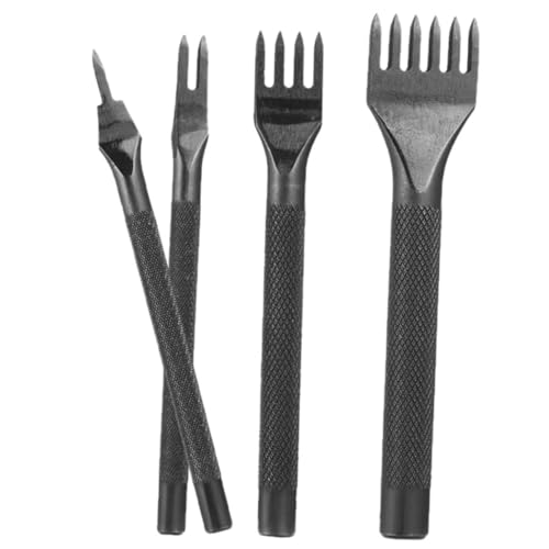 LIFKOME 4 Stück Teiliges Lederlochzangen Robustem Stahl mit Rutschfestem Griff Langlebig und Präzise für DIY Lederhandwerk zum Stanzen und Nähen von Lederwaren von LIFKOME