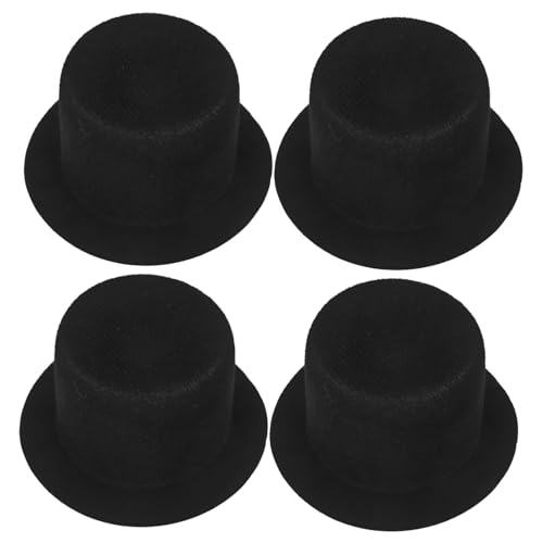 LIFKOME 4 Stück Teiliges Mini Schwarze Kleine Bastelhüte aus Leichtem Filz DIY Dekoration für Puppen Partys Hochzeitstorten und Kostümzubehör Handgefertigt von LIFKOME