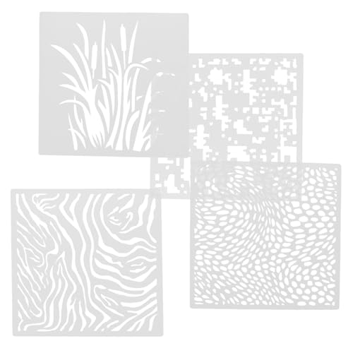 LIFKOME 4 Stück Teiliges Pet Schablonen zum Malen Wiederverwendbar für DIY Scrapbooking Basteln Kinderzeichnung Waschbar Vielseitige Wandmalerschablonen von LIFKOME