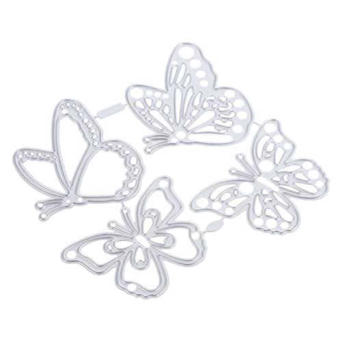 LIFKOME 4 Stück Teiliges Schmetterling Stanzformen Carbonstahl Filigranes Design für DIY Scrapbooking Präzise Stanzformen zum Basteln von Karten und Albumdekorationen für Kreative von LIFKOME