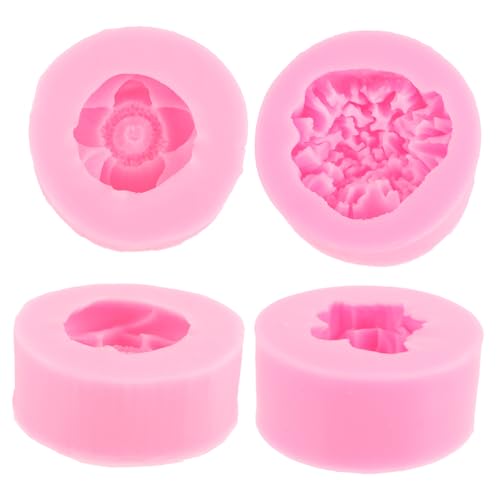 LIFKOME 4 Stück Teiliges Silikon Blumenformset für Fondant Flexibel Wiederverwendbar für DIY Blumenhandwerk und Kuchendekoration Ausgezeichnete Form für Kreative Bastelprojekte von LIFKOME