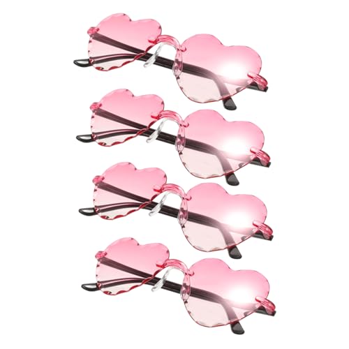 LIFKOME 4 Stück Herzbrillen Lustige Sonnenbrillen-requisiten Brillendekoration Für Geburtstagspartys von LIFKOME