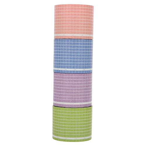 LIFKOME 4 Stück Washi Tape mit Karomuster Dekorative Klebebänder für Scrapbooking DIY Handwerk und Journaling Farblich Zufällig für Kreative Projekte Zufällige Farbe Zufällige Farbe von LIFKOME