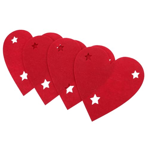LIFKOME 4 Stück Weihnachtliche Bestecktaschen Herzform Tischdeko Besteckhalter aus Langlebigem Stoff Rot für Festliche Partys Familienfeiern LIFKOME 4 Stück Weihnachtliche Bestecktaschen Herzform Tischdeko Besteckhalter aus Langlebigem Stoff Rot für Festliche Partys Familienfeiern von LIFKOME