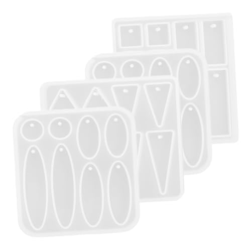 LIFKOME 4 Teilige Harzformen Für Ohrringe Geometrische Silikonformen Zum Gießen Von Schmuck Oval Rechteckig Dreieckig Baumelnder Anhänger Epoxidharz DIY Bastelarbeiten von LIFKOME