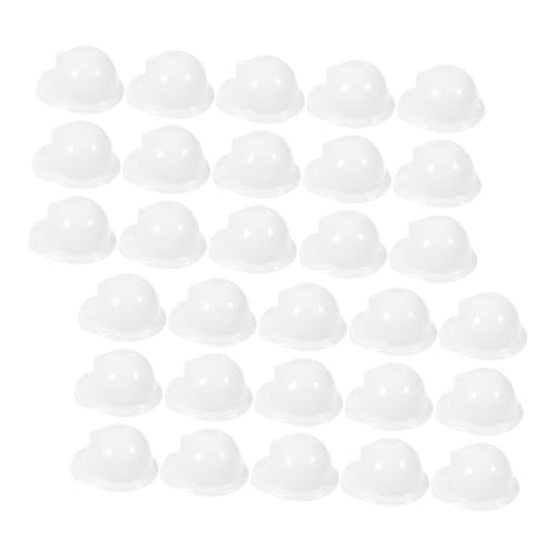 LIFKOME 40 Stück Bauhut Schutzhelm Geburtstagsfeierzubehör für den Bau Kostüm Hüte Konstruktion Hardhats safety cap miniatures Mini-Sicherheitshut- Miniaturpuppenhut Plastik Weiß von LIFKOME