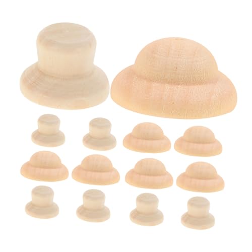 LIFKOME 40 Stück DIY Holzpuppen Hut Unlackierte Holz Hüte für Kreative Bastelprojekte für Malen Perfektes Zubehör für Holzfiguren und DIY Kunsthandwerk von LIFKOME