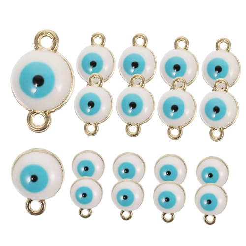 LIFKOME 40 Stück Teiliges Evil Eye Charms Weißer Legierungsanhänger für Schmuckherstellung DIY Halsketten und Armbänder Bastelzubehör Böser Blick Schutz Schmuckanhänger von LIFKOME