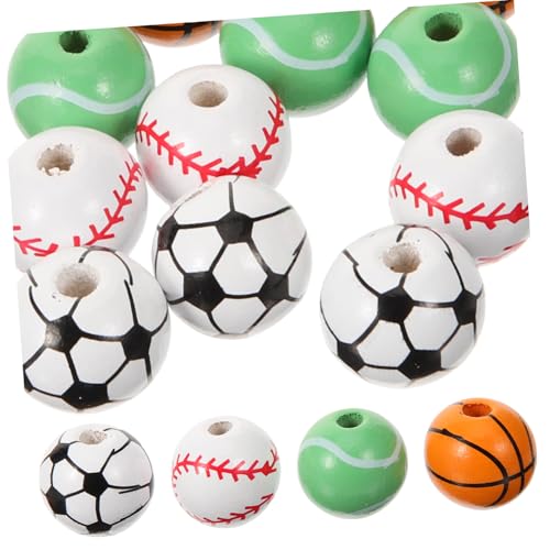 LIFKOME 40 Stück Teiliges Holzperlen Charms Runde Lose Kugelperlen mit Vielseitig für Armbänder Halsketten und DIY Schmuckherstellung Leicht und Tragbar für Kreative Bastelprojekte von LIFKOME