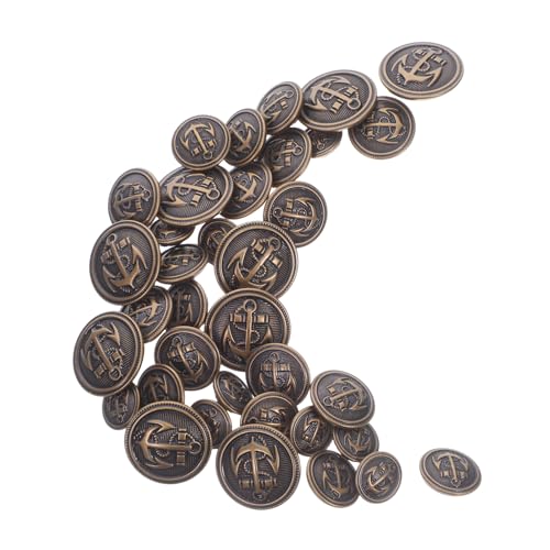 LIFKOME 40 Stück Teiliges Set Vintage Metallknöpfe für Herrenmäntel und Anzüge Stabile Schaftknöpfe aus Kupfer Robuste Knöpfe für Schwere Stoffe Wie Wollmäntel zum Nähen und Maßschneidern von LIFKOME