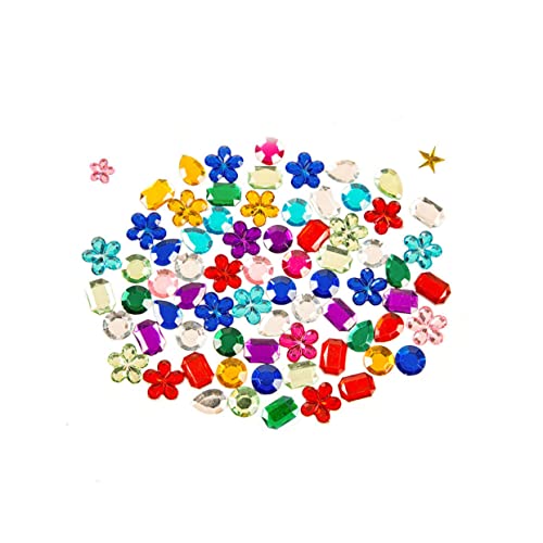 LIFKOME 400 Stück Diy Acrylkristall Sticker Teile Bastelmaterial für Kreative Dekoration für Kindergarten Selbstklebende Glitzerstein Aufkleber Mixed Style von LIFKOME