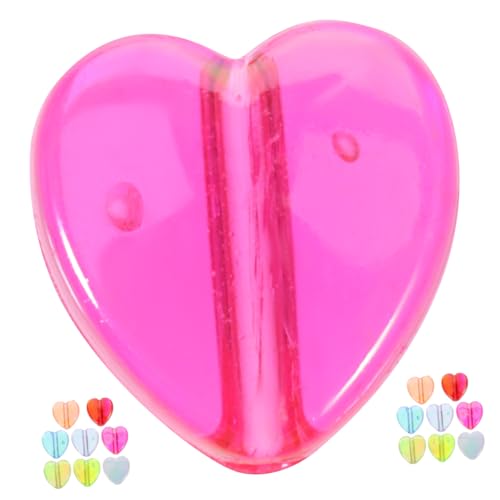LIFKOME 400 Stück Herzförmige Acrylperlen Bunte DIY Schmuckperlen Für Armbänder Halsketten Anhänger Bastelperlen Für Freundschaftsarmbänder Valentinstag von LIFKOME