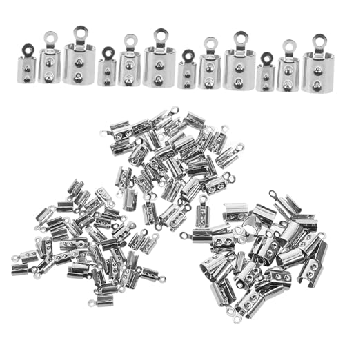 LIFKOME 400 Stück Teiliges Schmuckzubehör mit Leder Verschlussenden für Halsketten und Armbänder Robuste Crimp Endkappen für DIY Schmuckherstellung Passend für Runde Lederbänder von LIFKOME