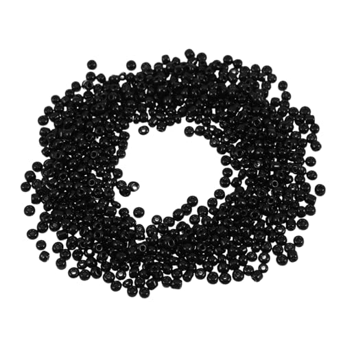 LIFKOME 4000 STÜCKE Schwarze Glasperlen für DIY Schmuckherstellung Kleine Runde Spacer Perlen für Armbänder Halsketten Basteln Glänzend Glatt Leicht und Tragbar für DIY Charms von LIFKOME
