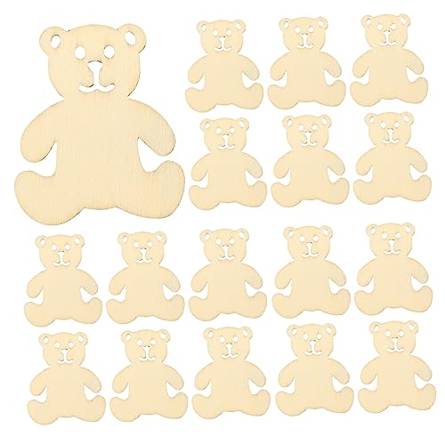 LIFKOME 40Stücke Holzscheiben Bärenform Unvollendete Holzplättchen Für DIY Handwerk Dekoration Für Feiern Basteln Mit Familie Und Freunden Für Hochzeit von LIFKOME