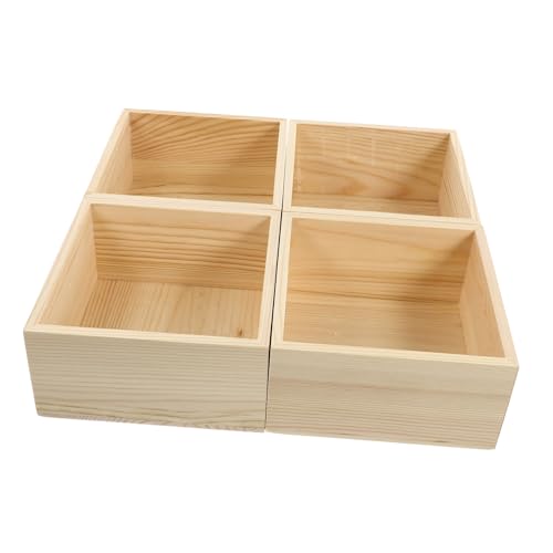 LIFKOME 4Stücke Kleine Hölzerne Aufbewahrungsboxen DIY Organizer Für Schmuck Ohrringe Und Retro Holzbox Ohne Aufbewahrung von LIFKOME