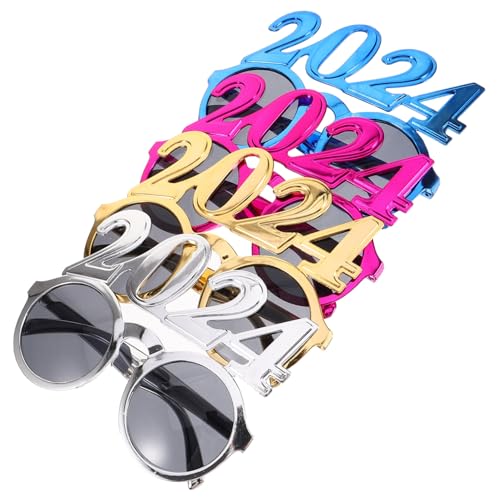 LIFKOME 4Stücke Neujahrsparty Brille Lustige Augenaccessoires Für Silvesterfeiern Kostümzubehör Bunten Farben Für Unvergessliche Feiern Und Partys von LIFKOME