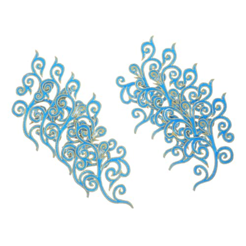 LIFKOME 5 Paare Cloud Shaped Iron Patches Barocke Bestickte Applikationen See Blau Verzierung für Hochzeitskleider Festliche Kleidung Schuhe und Diy Bastelprojekte von LIFKOME