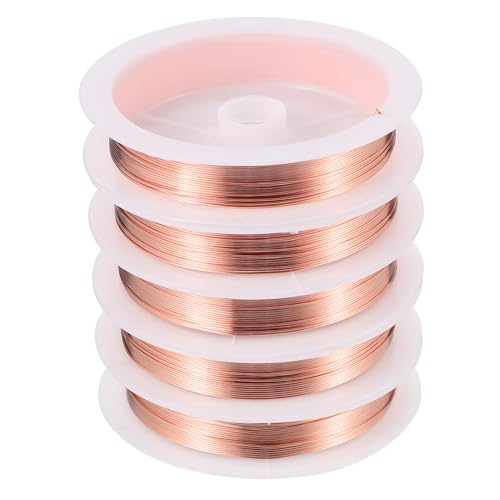 LIFKOME 5 Rollen Kupferdraht pro Flexibler DIY Basteldraht für Schmuckherstellung Biegbar und Formbar Rotkupfer für Armbänder und Perlenarbeiten von LIFKOME