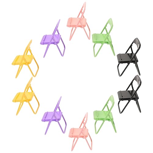 LIFKOME 5 Sätze Handyhalter Puppenhaus Flexibel Winzige Möbel Faltbar Klappstuhl Miniatur Hoch Stuhl Telefonhalterung Miniatur-stuhlmodell Mini-hausverzierung 10 Stück * 5 von LIFKOME
