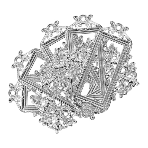 LIFKOME 5 Stück Retro -Etikettenkartenrahmen goldene Rahmen goldener Rahmen vintage etikettenrahmen Metalletiketthalter Etikettenhalter Zinklegierung Silver von LIFKOME