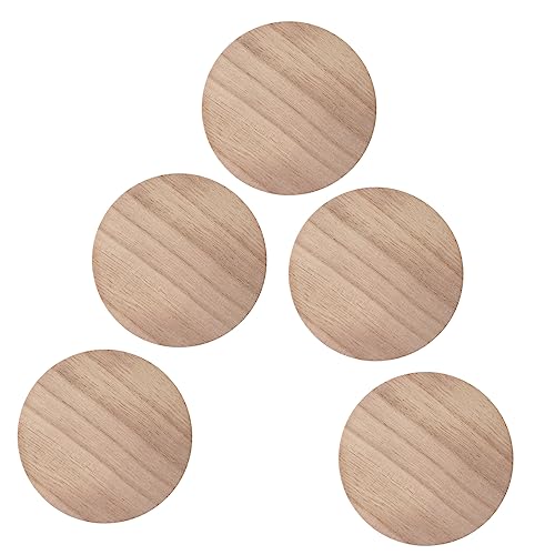 LIFKOME 5 Stück Runde Holzscheiben Unbehandelte Holzscheiben für DIY Basteln Malerei und Natürliche Dekoration für Coaster und Kreative Projekte von LIFKOME