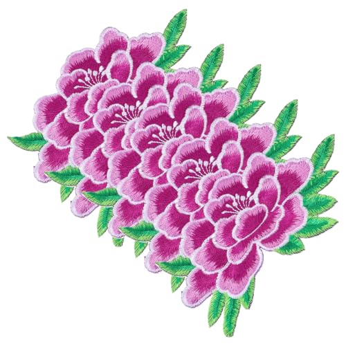 LIFKOME 5 Stück Stickstück Sortiert Gestickte Aufnäher Stoff Patch Dekorativ Flicken Nähen Stickereiflecken Für Kleidung Flicken Für Bekleidung Bestickt Zierkleidflecken Violett Polyester von LIFKOME