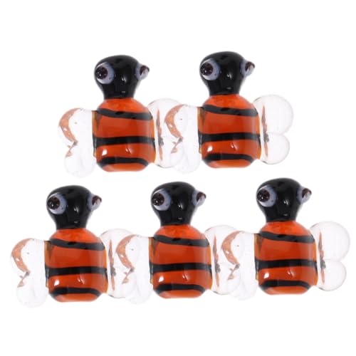 LIFKOME 5 Stück Teiliges Bienenschmuck Anhänger aus Glas für Schmuckherstellung Detailreiche Bienen Charms für Halsketten Armbänder Ohrringe und Bastelverzierungen Langlebig und von LIFKOME
