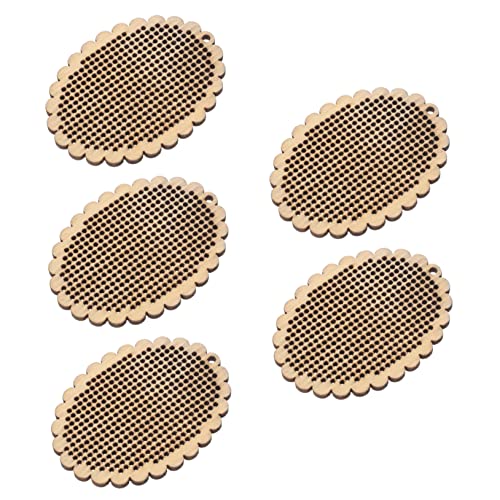 LIFKOME 5 Stück Teiliges DIY Mini Kreuzstich Holzscheiben Langlebige Geruchsfreie Holzchips für Stickerei Kompakt und Leicht als für Kreative Handarbeitsprojekte von LIFKOME