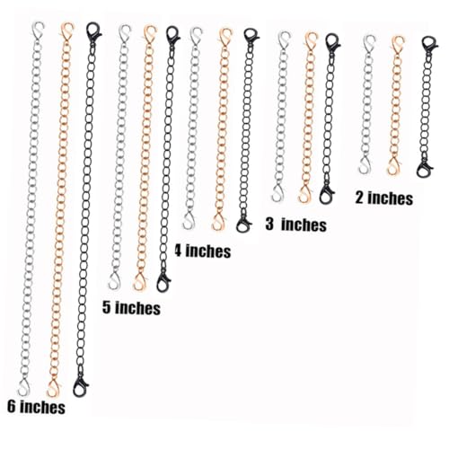 LIFKOME 5 Stück Teiliges Edelstahl Verlängerungsketten Langlebigem Karabinerverschluss Verschiedene Längen Roségoldfarben für Halsketten und Armbänder DIY Schmuckherstellung von LIFKOME