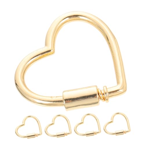 LIFKOME 5 Stück Teiliges Herzform Goldfarbene Legierungsklammern für Halsketten und Armbänder DIY Verschlussclips für Freundschaftsarmbänder und Schmuckreparatur von LIFKOME