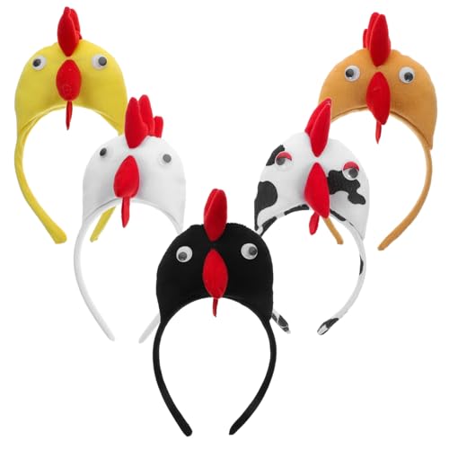 LIFKOME 5 Stück Teiliges Hühnchen Kostüm Stirnband Lustige Party Haarreifen mit Hühner Motiven Leichtes Bequemes Halloween Accessoire für Frauen für Karneval Bühnenauftritte und von LIFKOME