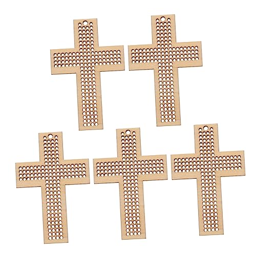 LIFKOME 5 Stück Teiliges Mini Kreuzstich Holzset mit Lochdesign DIY Handgefertigte Holzscheiben für Kreative Stickerei Leichtes Dekoratives Zubehör für Handgemachte Geschenke und von LIFKOME