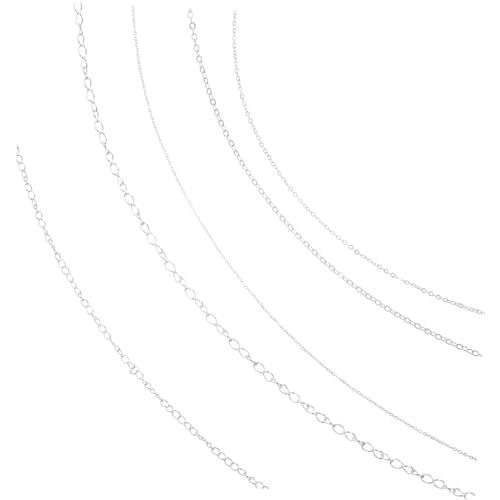 LIFKOME 5 Stück Teiliges Schmuckketten DIY Schmuckherstellung Flache O gliederketten in Vielseitig für Halsketten Armbänder Basteln Dekoratives Zubehör für Individuelle Schmuckgestaltung von LIFKOME
