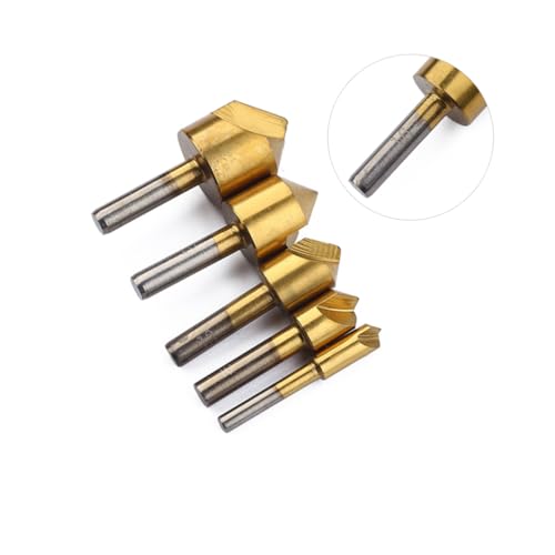 LIFKOME 5 Stück Teiliges Senkerbohrer Set aus Kobaltstahl Hochhärte Entgratungswerkzeug mit Nut für Kunststoff Aluminium Kupfer PVC Platten Langlebig Rostfrei Präzise Fasenbearbeitung LIFKOME 5 Stück Teiliges Senkerbohrer Set aus Kobaltstahl Hochhärte Entgratungswerkzeug mit Nut für Kunststoff Aluminium Kupfer PVC Platten Langlebig Rostfrei Präzise Fasenbearbeitung von LIFKOME