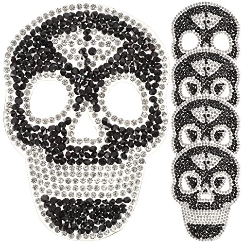 LIFKOME 5 Stück Teiliges Skull Strass Patch Multifunktionale Aufbügler für Kleidung und Accessoires zum Dekorieren von Jacken Taschen und Diy Projekten von LIFKOME