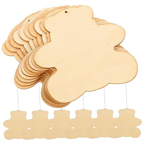 LIFKOME 50 Stück Bärenförmige Holzscheiben für DIY Projekte Handgemalte Graffiti Chips Hochwertigem Holz für Kreative Bastelarbeiten mit Kindern von LIFKOME