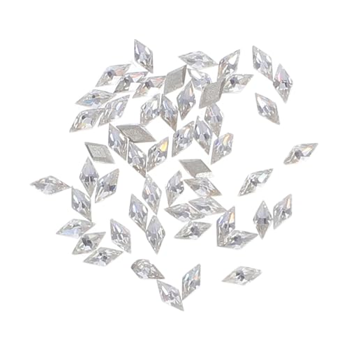 LIFKOME 50 Stück Flache Strasssteine ​​für Nägel: Rhombische Kristalle Für Nagelkunst, Maniküre, Schillernder, Lang Anhaltender Glanz, Kleine Strasssteine, Glitzersteine von LIFKOME
