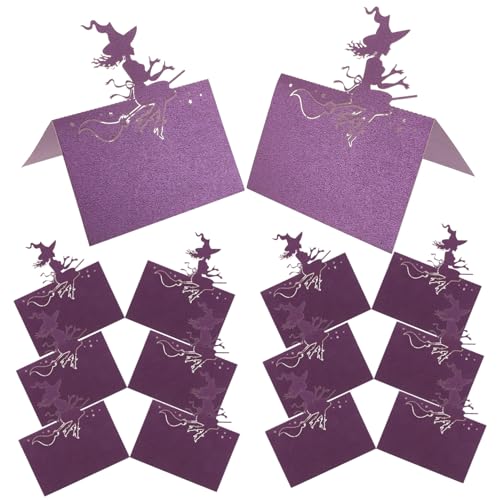 LIFKOME 50 Stück Halloween Tischkarten Namensschilder für Partys Hochzeiten und Veranstaltungen Platzkarten für Halloween Dekorationen von LIFKOME