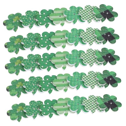 LIFKOME Kleeblatt Knöpfe Holzknöpfe 50 Stück Einzigartiges Design für St Patrick'S Day Partydeko Selbstgemacht Bekleidungsprojekte Nähen Basteln Vielseitig Verwendbar Langlebig von LIFKOME