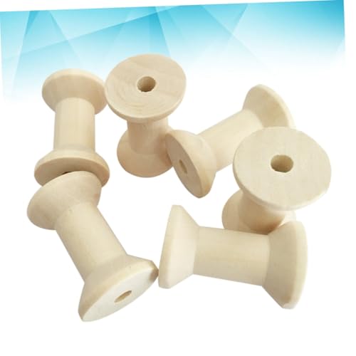 LIFKOME 50 Stück Holzspulen Vintage Natürliche Leere Fadenspulen Fadenhalter DIY für Nähen Basteln Draht Band Nähgarn Zubehör von LIFKOME
