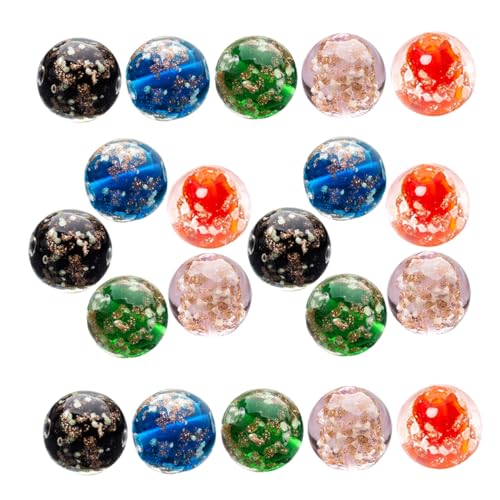 LIFKOME 50 Stück Leuchtende Glasperlen für DIY Schmuckherstellung Runde Nachtleuchtende Perlen für Armband Halskette Langlebige Schmuckperlen zum Auffädeln und Basteln von LIFKOME