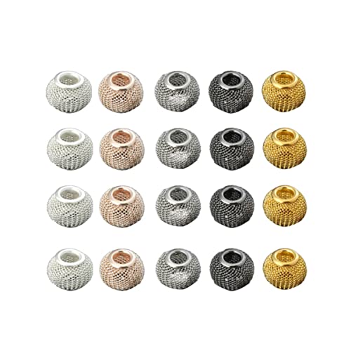 LIFKOME 50 Stück Mesh Kugel Abstandhalter Perlen DIY Schmuckzubehör für Armbänder und Zufällige Farben Langlebig und Vielseitig für Kreative Bastelprojekte Zufällige Farbe Zufällige Farbe von LIFKOME