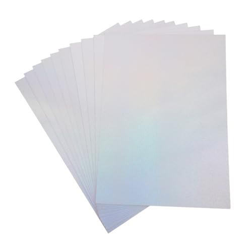LIFKOME 50 Stück Metallic Holographisches Kartonpapier mit Spiegel Effekt Glänzend Iridescent Bastelpapier für Scrapbooking Karten Poster Dekoration von LIFKOME