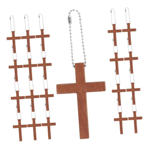 LIFKOME 50 Stück Minikreuz Holz Dekorationsartikel Holzkreuzanhänger Bastelprojekte Zubehör Holzkreuz Schmuck Mini Holzkreuz Holzkreuze Masse Holzkreuze für Tafelaufsätze Brown von LIFKOME