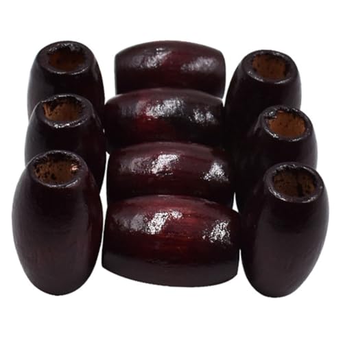 LIFKOME 50 Stück Ovale Holzperlen mit Großem Natürliche Braune Bastelperlen für Schmuckherstellung DIY Basteln Leicht Auffädelbar Glatte Oberfläche Kreative Holzperlen für Armband und von LIFKOME