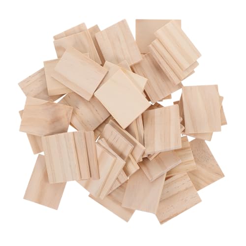 LIFKOME 50 Stück Rechteckige Holzklötzchen zum Basteln Unbehandelte Holzplatten für DIY Projekte Stabile Holzblöcke Vielseitig für Kreative Holzarbeiten und Heimdekoration von LIFKOME