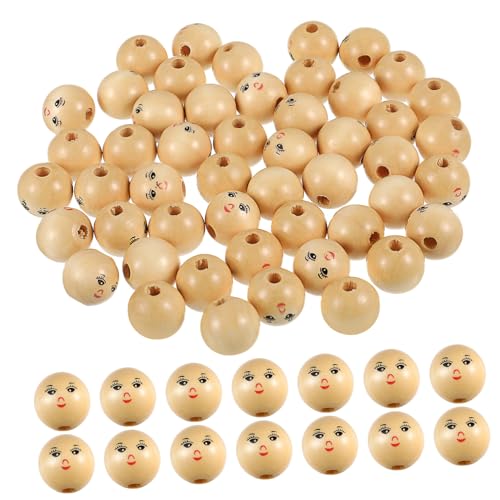 LIFKOME 50 Stück Runde Holzperlen mit Gesicht DIY Holzperlen für Schmuck und Bastelprojekte Natürliche Holzfarbe für Kinderhandwerk LIFKOME 50 Stück Runde Holzperlen mit Gesicht DIY Holzperlen für Schmuck und Bastelprojekte Natürliche Holzfarbe für Kinderhandwerk von LIFKOME