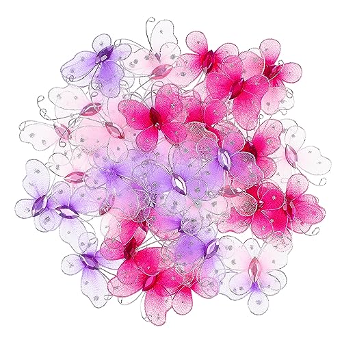 LIFKOME 50 Stück Schmetterlingsdekorationen Für Zu Hause Schmetterlingsballons Drahtschmetterlinge Hochzeitstisch-schmetterlingsdekoration Organza-schmetterlinge Eisendraht LIFKOME 50 Stück Schmetterlingsdekorationen Für Zu Hause Schmetterlingsballons Drahtschmetterlinge Hochzeitstisch-schmetterlingsdekoration Organza-schmetterlinge Eisendraht von LIFKOME