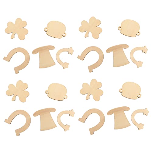 LIFKOME 50 Stück St Patrick's Day Holzscheiben zum Basteln Naturholz DIY Dekorationen Bemalbare Holzplättchen für Party Hochzeit Geschenkanhänger Rustikale Holzornamente von LIFKOME